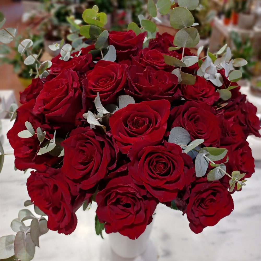 Μπουκέτο με Τριαντάφυλλα Ecuador Εκουαδόρ Κόκκινα The Garden Store Λαμία