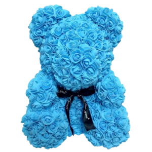 Αρκουδάκι με Τριαντάφυλλα Μπλε Μεγάλο The Garden Store Λαμία