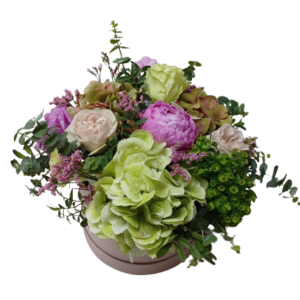 Ανθοσύνθεση Σε Hatbox Με Λουλούδια Εποχής Μεγάλη The Garden Store Λαμία